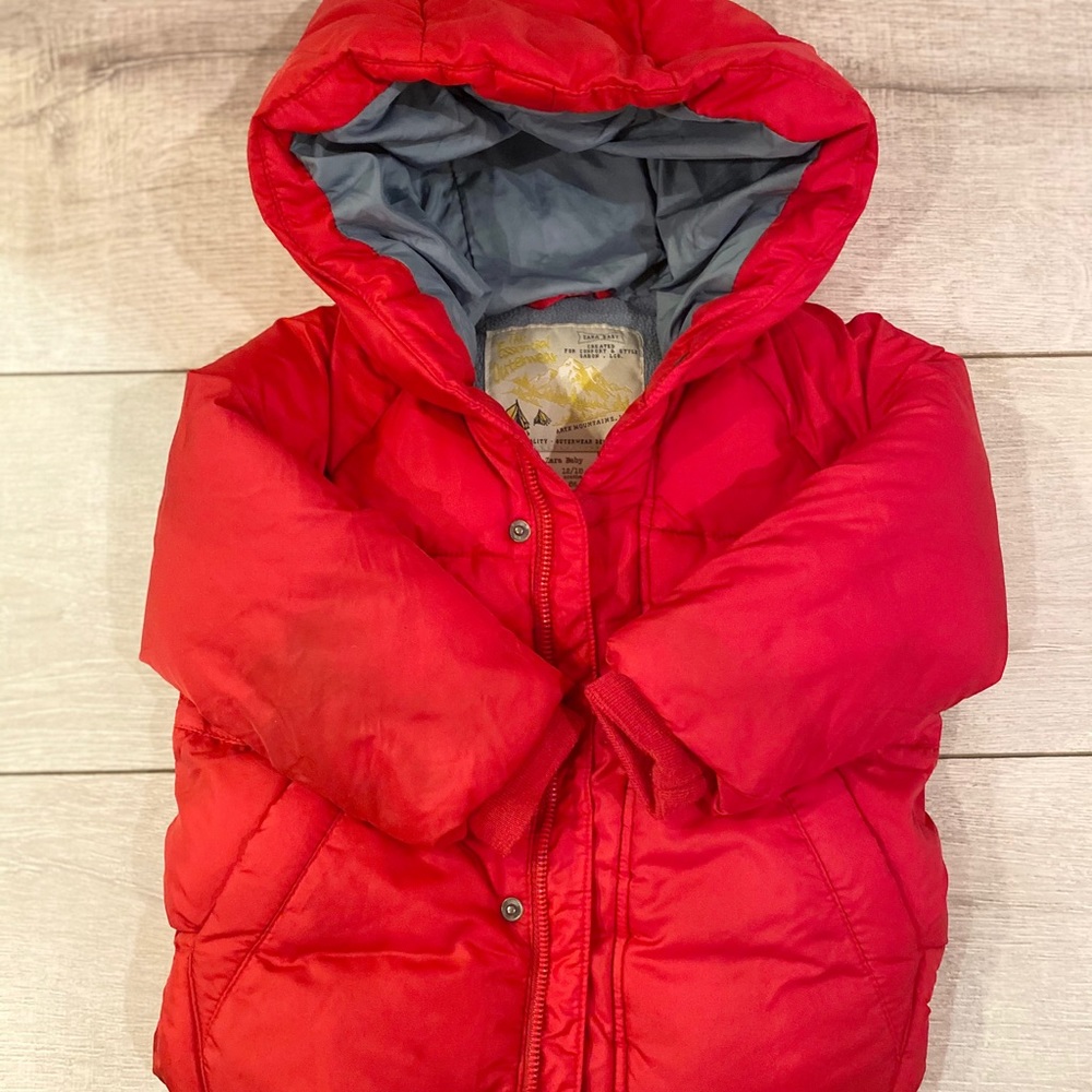 Zara red puffer 12-18m